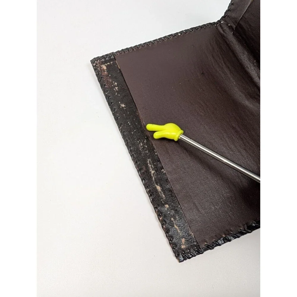 Vintage Tooled Leather Bifold Address Notebook Western Cowboy Embossed Cover